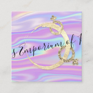 Cartão De Visita Quadrado Holografia sobre educação física Logotipo de gêner