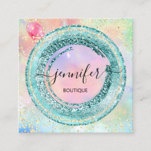 Cartão De Visita Quadrado Hológrafo do Compro Boutique Profissional Código Q