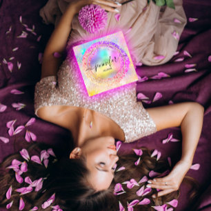 Cartão De Visita Quadrado Hológrafo do Compro Boutique Profissional Glitter