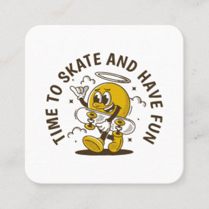Cartão De Visita Quadrado Hora de patinar