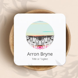 Cartão De Visita Quadrado Horizonte Terapista Saúde e Bem-Estar