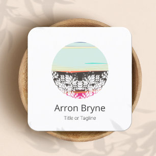 Cartão De Visita Quadrado Horizonte Terapista Saúde e Bem-Estar