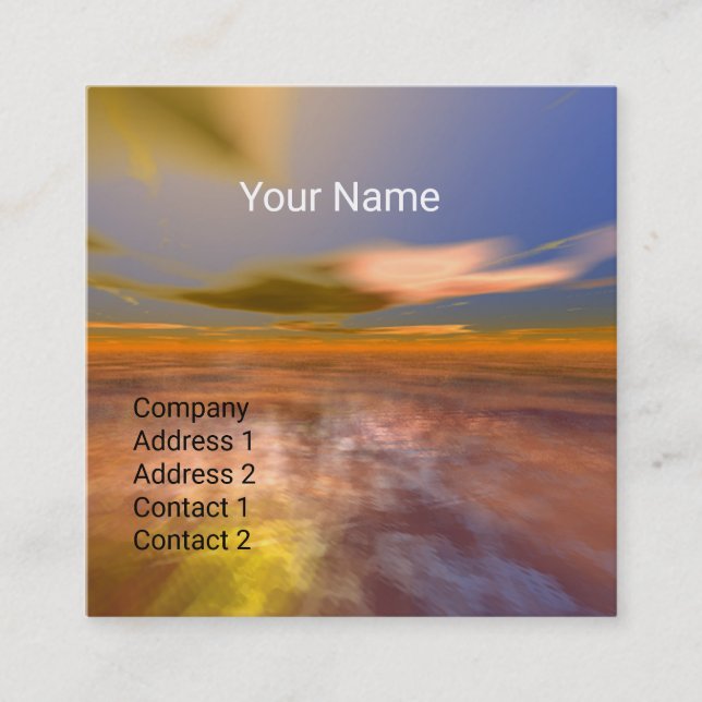 Cartão De Visita Quadrado HYPERION WORLD ALIENÍGENA LANDSCAPE Science Fictio (Frente)