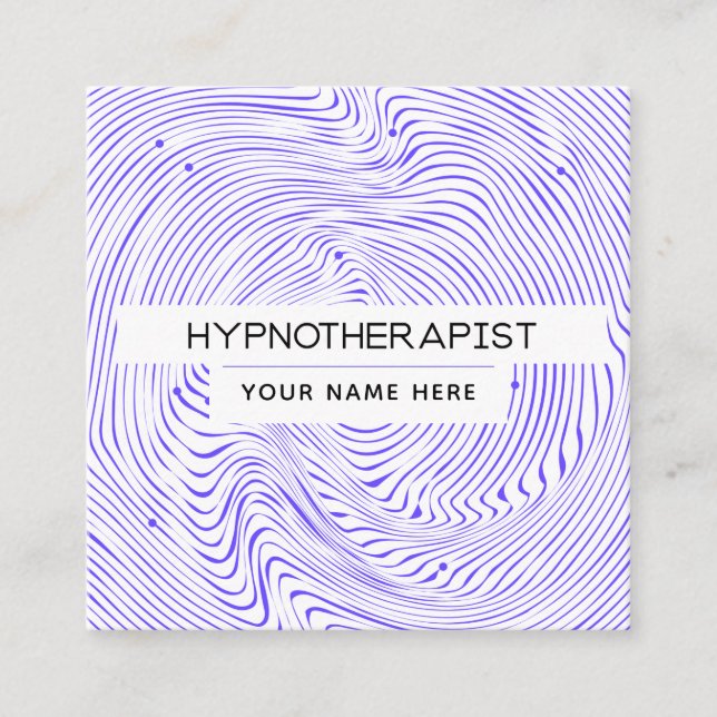 Cartão De Visita Quadrado Hypnoterapeuta Hypnotist Illusion Line Art (Frente)