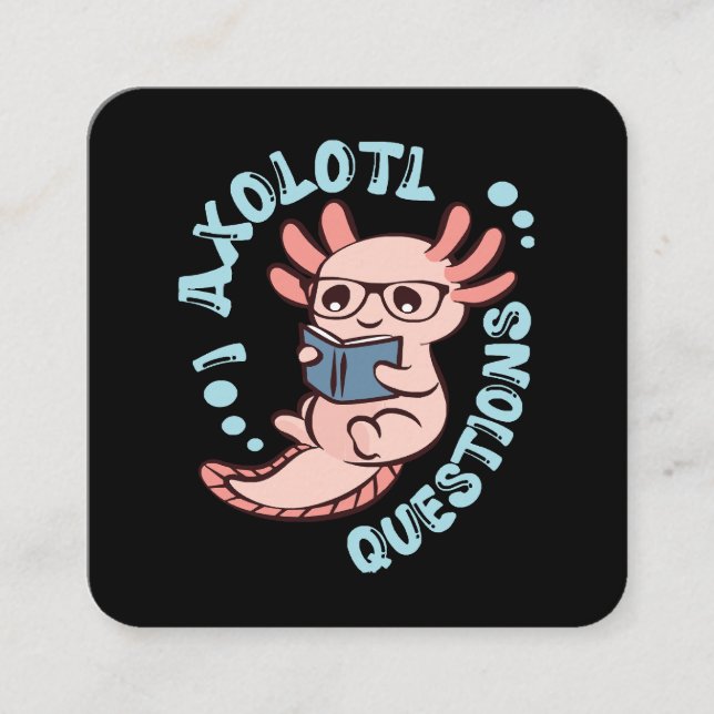 Cartão De Visita Quadrado I Perguntas sobre Axolotl (Frente)