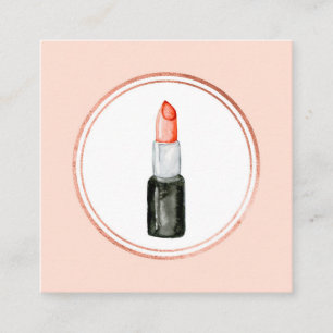 Cartão De Visita Quadrado Ícone de Maturação Social Artista Dourada e Cor-de