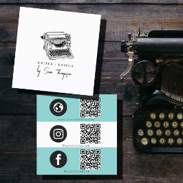 Cartão De Visita Quadrado Ícone de Mídia Social de Código QR do Editor de Es