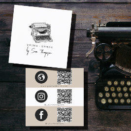 Cartão De Visita Quadrado Ícone de Mídia Social de Código QR do Editor de Es