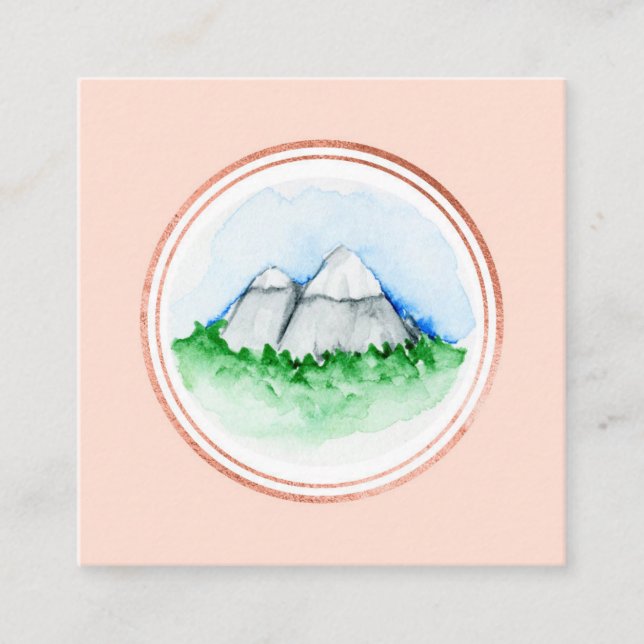 Cartão De Visita Quadrado Ícone de Mídia Social do Planejador de Evento Dour (Frente)