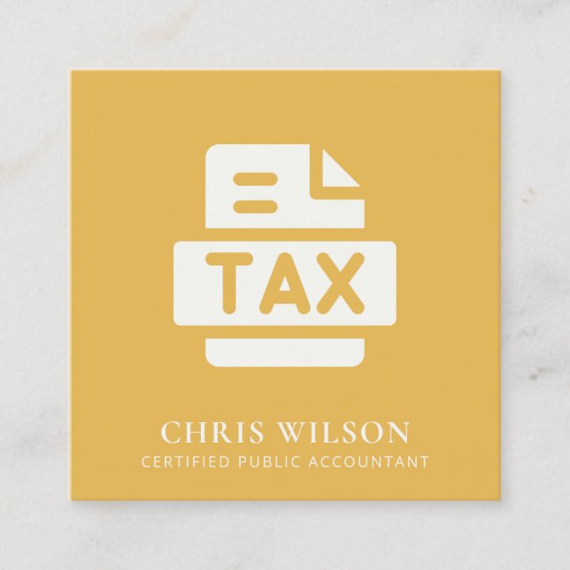 CARTÃO DE VISITA QUADRADO ÍCONE DE PREPARAÇÃO DO AGENTE DE DEVOLUÇÃO DO IMPO (Frente)