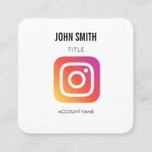 Cartão De Visita Quadrado Ícone Instagrar Editor de logotipos Promocional de