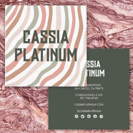 Cartão De Visita Quadrado Ícone Social Minimalista Neutro Oleícola Curvas Ma