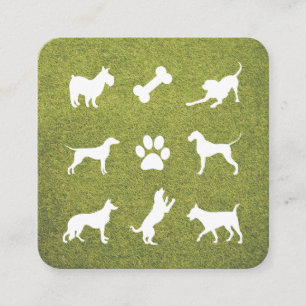 Cartão De Visita Quadrado Ícones de cães  Formador  Divisor  Walker