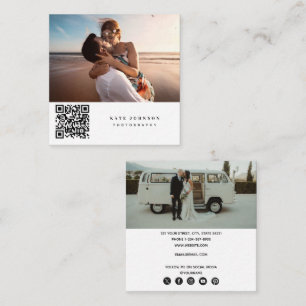 Cartão De Visita Quadrado Ícones de mídia social de código QR para fotos fot
