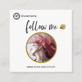 Cartão De Visita Quadrado *~* Ícones de mídia social INSTAGRAM - Código QR E