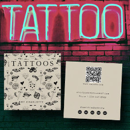 Cartão De Visita Quadrado Ícones de mídia social personalizada para artistas