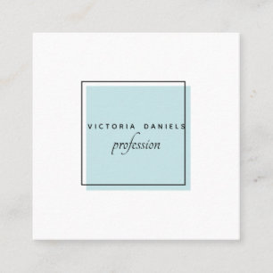 Cartão De Visita Quadrado Ícones femininos dos meios do social do azul   do