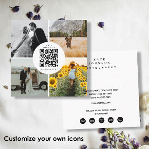 Cartão De Visita Quadrado Ícones Personalizados de Mídia Social de Fotografi
