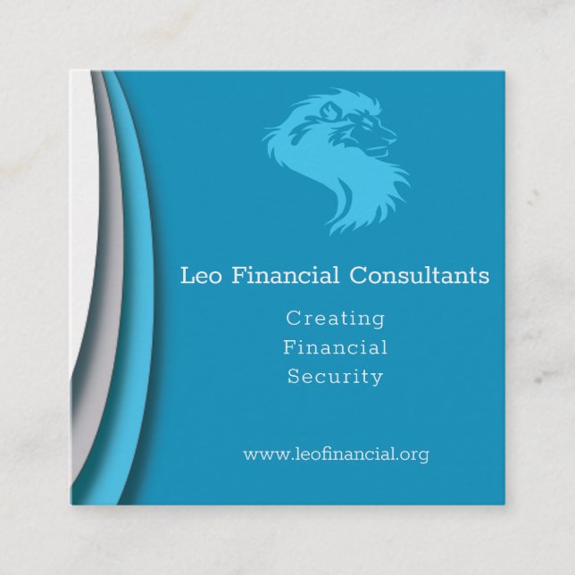 Cartão De Visita Quadrado Icy Blues Modern (Frente)