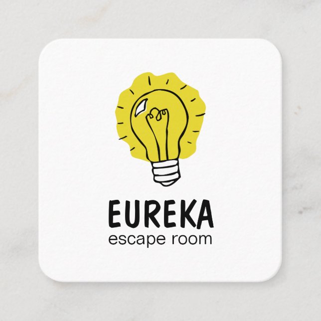 Cartão De Visita Quadrado Ideia da ampola (Frente)