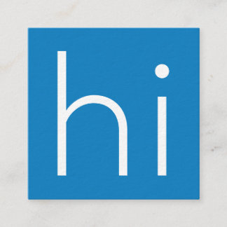 Cartão De Visita Quadrado IH moderno minimalista - meu nome é design - azul