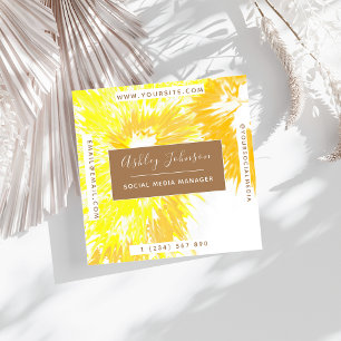 Cartão De Visita Quadrado Iluminando Corante Colorido Moderno Colorido Color