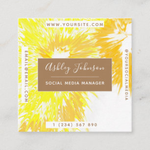 Cartão De Visita Quadrado Iluminando Corante Colorido Moderno Colorido Color