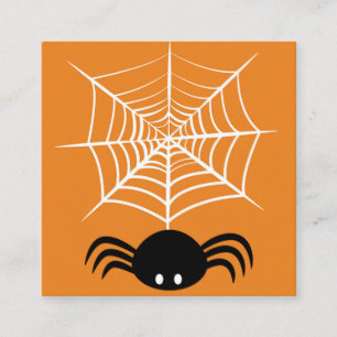 Cartão De Visita Quadrado Ilustração Assustadora de Aranha de Halloween