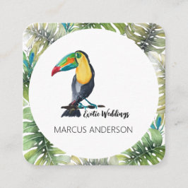Cartão De Visita Quadrado Ilustração em Aquarela de Guarda Florestal de Tuca