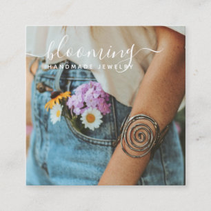 Cartão De Visita Quadrado Imagem de joias feitas à mão moderna, mídia social