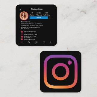 Cartão De Visita Quadrado Imagem do Perfil de Mídia Social Instagram