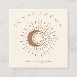 Cartão De Visita Quadrado Imersão Sun Moon Energia Solar Espiritual