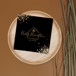 Cartão De Visita Quadrado imobiliária profissional imobiliária local adicion