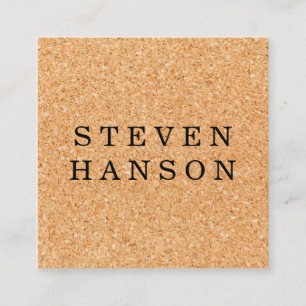 Cartão De Visita Quadrado Impressão da cortiça