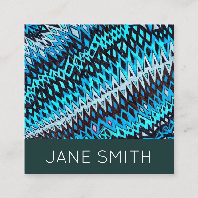 Cartão De Visita Quadrado Indústria criativa de na moda moderna design geomé (Frente)
