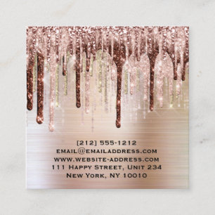 Cartão De Visita Quadrado Influencer BloggerMakeup Artist Drivers Rosa Lábi