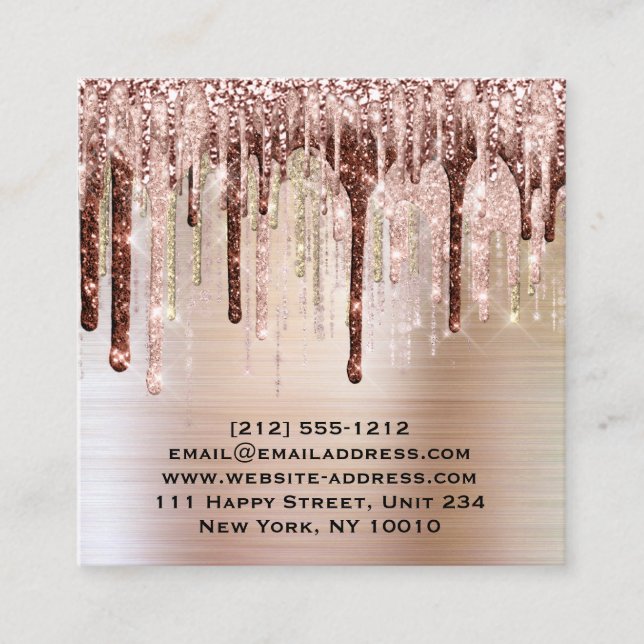 Cartão De Visita Quadrado Influencer BloggerMakeup Artist Drives Rosa Lábios (Frente)