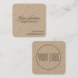 Cartão De Visita Quadrado Influenciador de Blogueiro Simples Minimalista