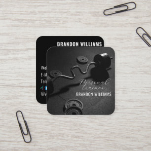 Cartão De Visita Quadrado Influenciador Pessoal de Malhação Branca Preta