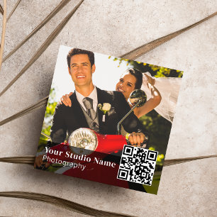 Cartão De Visita Quadrado Informações de Contato sobre Fotografia Simples Pr