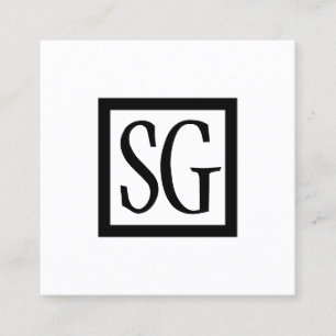 Cartão De Visita Quadrado Iniciais de Caixa - Quadrado