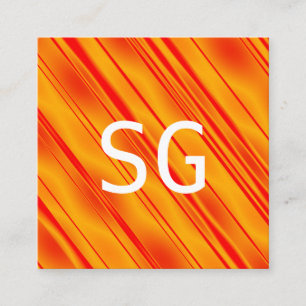 Cartão De Visita Quadrado Iniciais do Centro - Quadrado - Laranja Diagonal