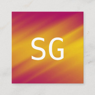 Cartão De Visita Quadrado Iniciais do Centro - Quadrado - ondulações Suaves