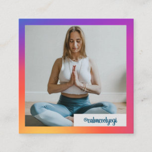 Cartão De Visita Quadrado Instagram Foto de Trendy do Influenciador de Mídia