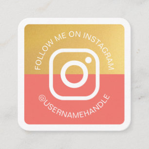 Cartão De Visita Quadrado Instagrama de Mídia Social Moderno Siga-Me Foto