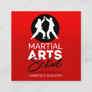 Cartão De Visita Quadrado Instituto da Academia de Artes Marciais