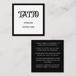 Cartão De Visita Quadrado Instrução Padrão de Grafite Negrito Tatuagem Após 