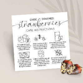 Cartão De Visita Quadrado Instruções de cuidados mínimos para morangos de ch