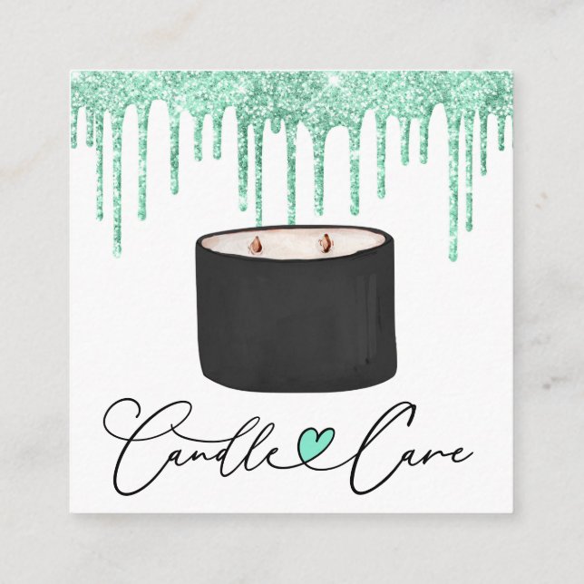 Cartão De Visita Quadrado Instruções para tratamento de velas Cliente Obriga (Verso)