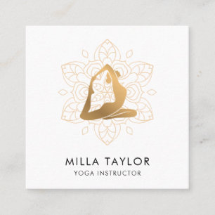 Cartão De Visita Quadrado Instrutor de malhação Yoga Instrutor, Yoga pose, G